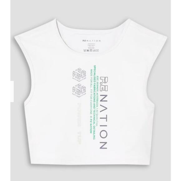 P.E NATION Cropped cutout printed stretch-jersey top XXL - Picture 1 of 7